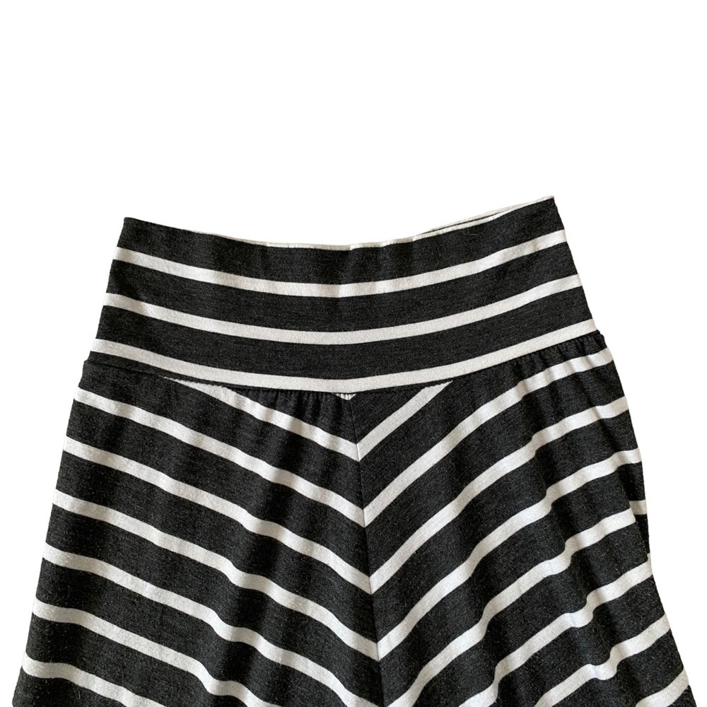 AB Studio gray and white stripe maxi skirt stretchy flowy women’s size small - Picture 5 of 9